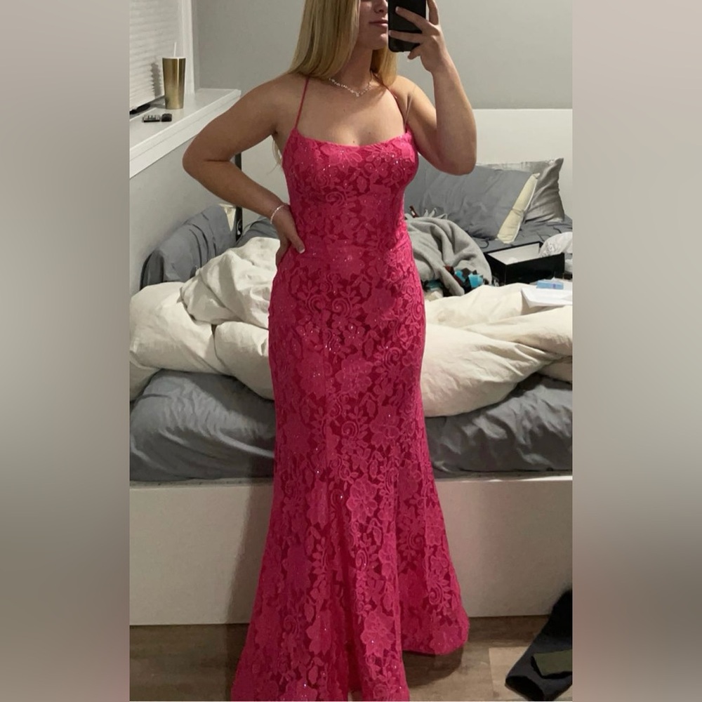 Sherri Hill Hot Pink Prom Dress